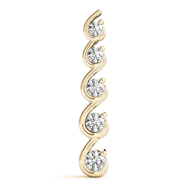 18K Yellow Gold Round Diamond Journey Pendant