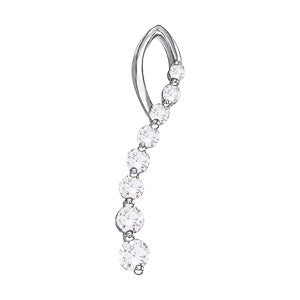 14K White Gold Lab Diamond Journey Pendant