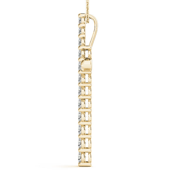 14K Yellow Gold Diamond Religious Cross Pendant