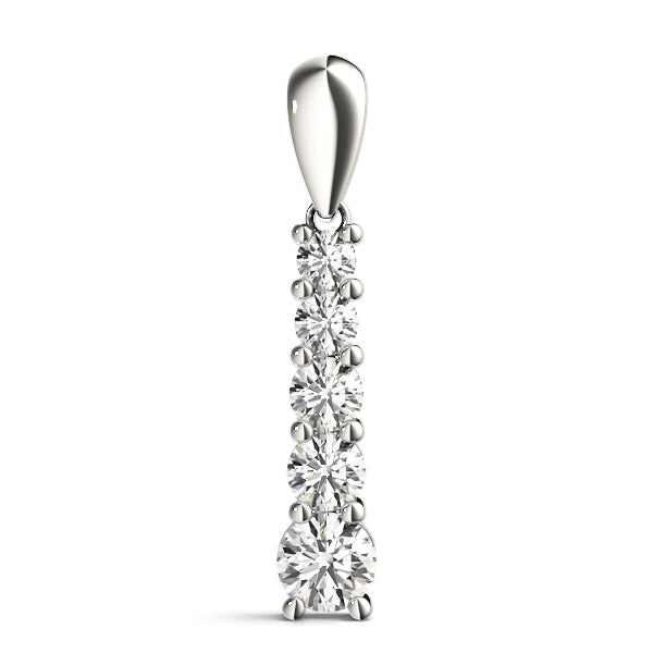 14K White Gold Diamond Journey Pendant