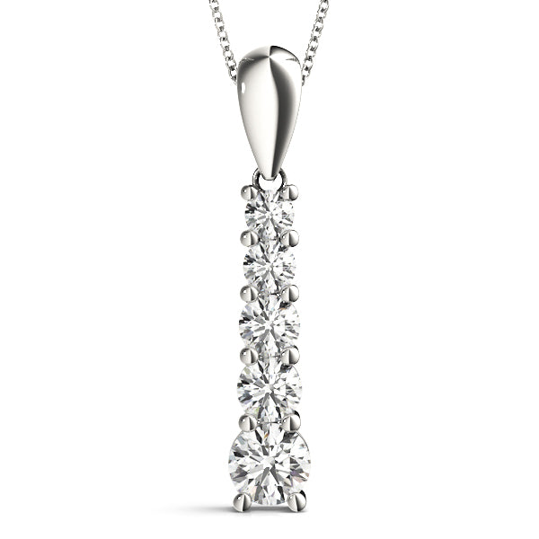 14K White Gold Diamond Journey Pendant