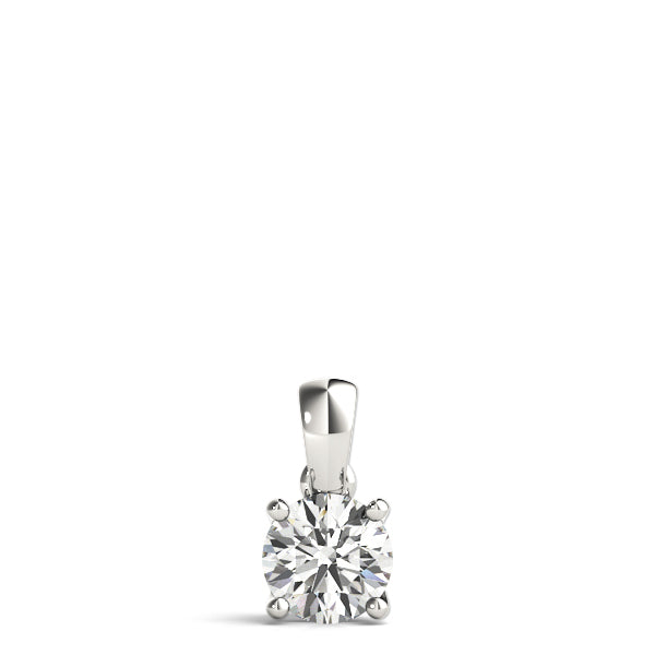 1 CT Lab Diamond Solitaire Pendant in 14K White Gold