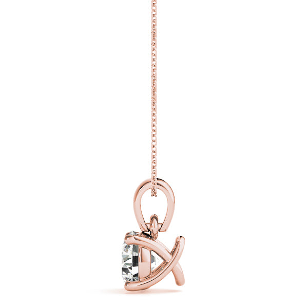 1 Carat Lab Diamond Rose Gold Solitaire Pendant