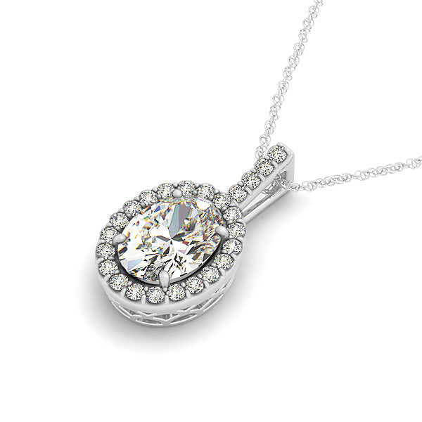 Round Diamond Halo Pendant