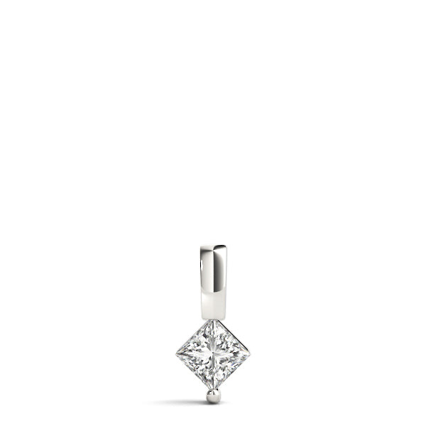 White Platinum Square Diamond Pendant
