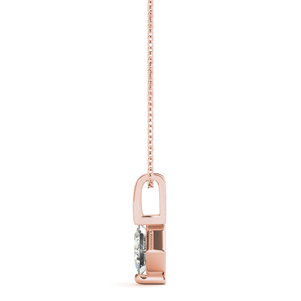 Rose Gold Square Diamond Solitaire Pendant