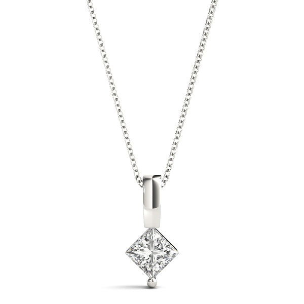 Diamond Solitaire 14K Gold Pendant