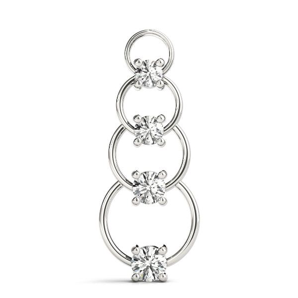 14K White Gold Lab Diamond Journey Pendant