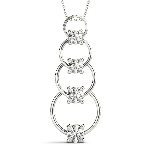 18K White Gold Lab Diamond Journey Pendant