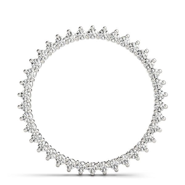 14K White Gold Diamond Circle Pendant