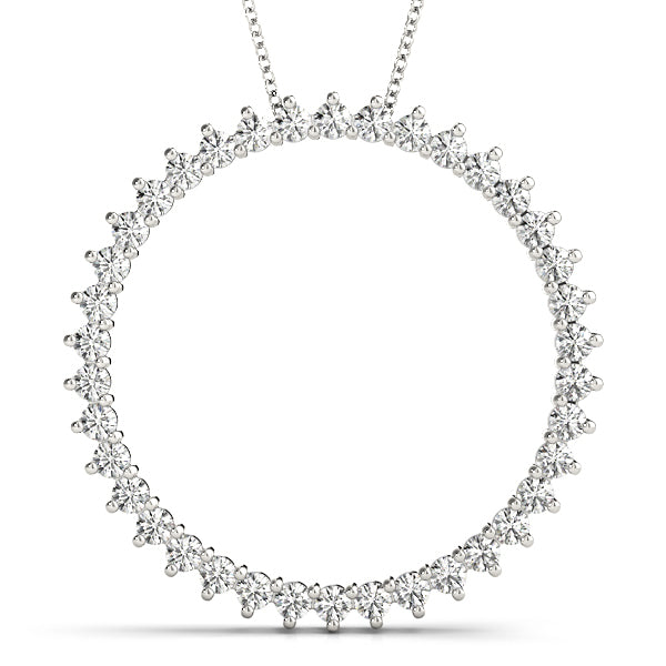 White Platinum 33-Diamond Circle Pendant