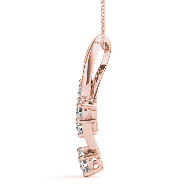 14K Rose Gold Lab Diamond Journey Pendant