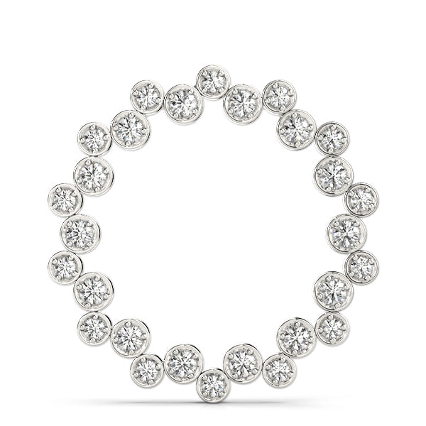 14K White Gold Lab Diamond Circle Pendant