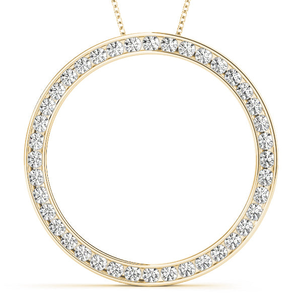 14K Yellow Gold Diamond Circle Pendant