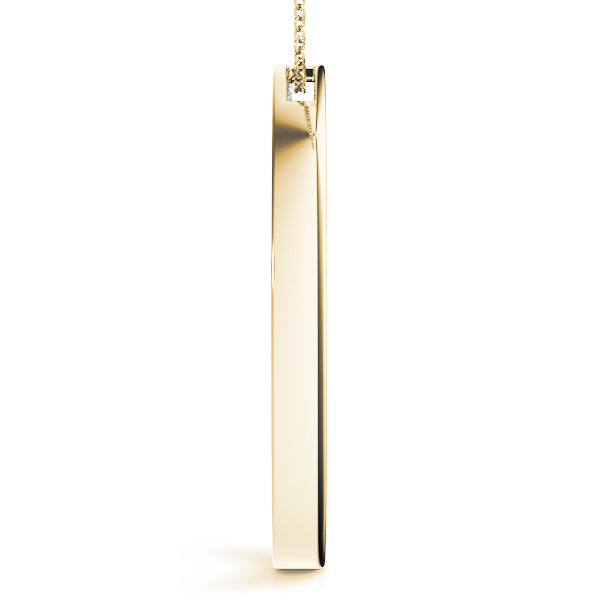 18K Yellow Gold Diamond Circle Pendant