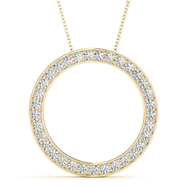 18K Yellow Gold Diamond Circle Pendant