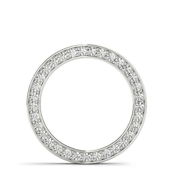 14K White Gold Diamond Circle Pendant