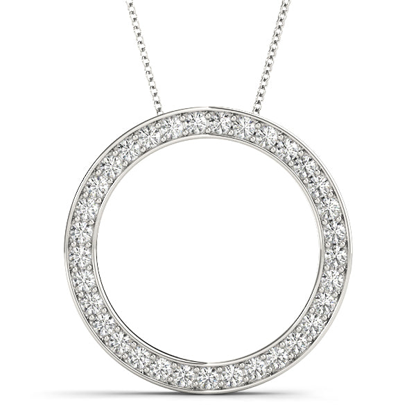 Lab Diamond Circle Pendant in Gold