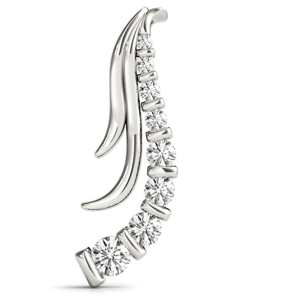 14K White Gold Lab Diamond Journey Pendant