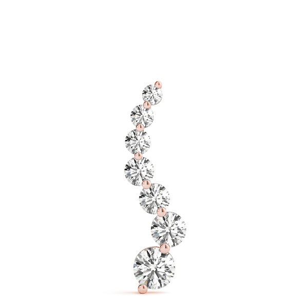 14K Rose Gold Round Diamond Journey Pendant
