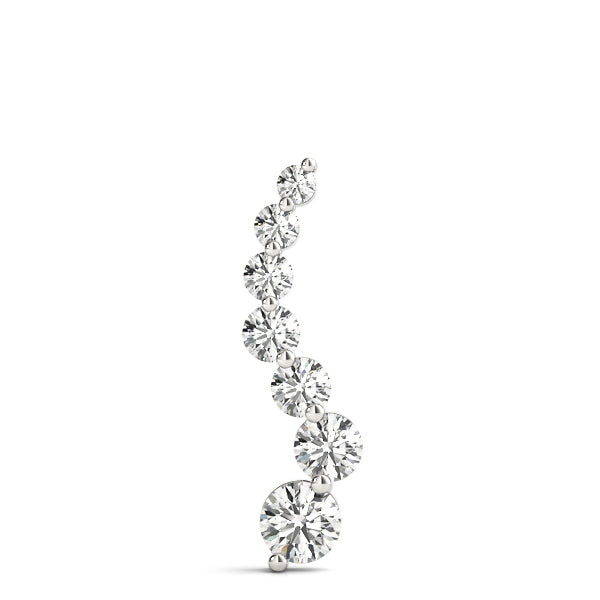 14K White Gold Round Diamond Journey Pendant