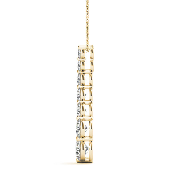18K Yellow Gold Round Diamond Pendant