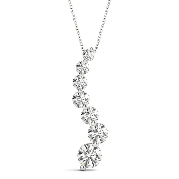 18K White Gold Lab Diamond Journey Pendant