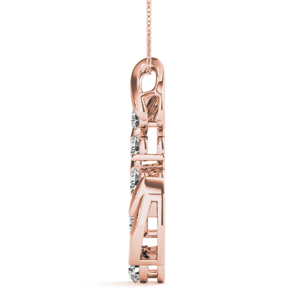 14K Rose Gold Diamond Journey Pendant
