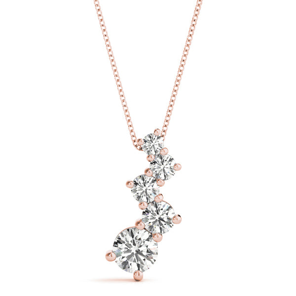 18K Rose Gold Lab Diamond Journey Pendant