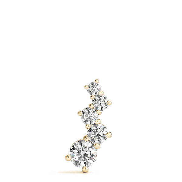 14K Yellow Gold Round Diamond Journey Pendant