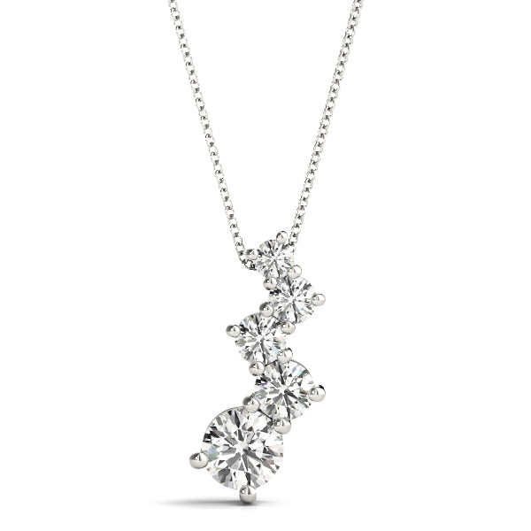 18K White Gold Lab Diamond Journey Pendant