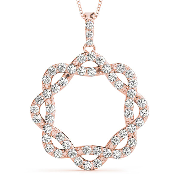 18K Rose Gold Lab Diamond Circle Pendant