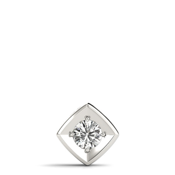 14K White Gold 1ct Round Diamond Pendant