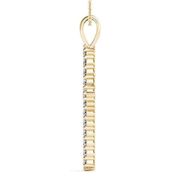 Diamond Religious Cross Pendant - 14K Yellow Gold