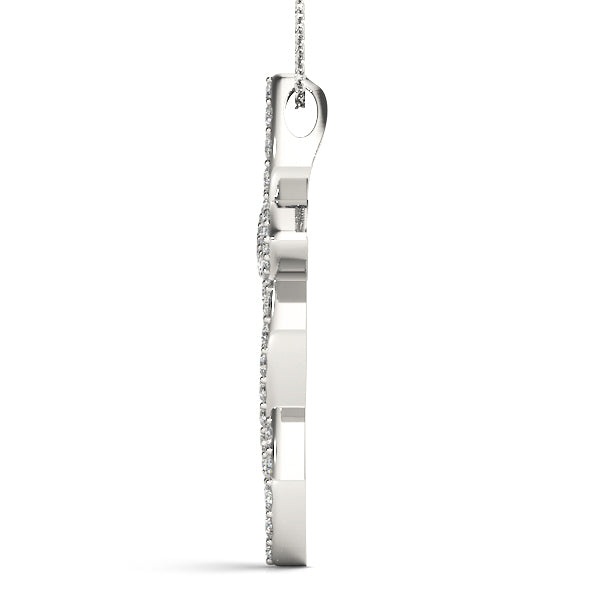 White Gold Diamond Religious Cross Pendant