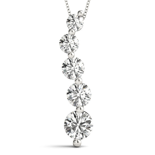 18K White Gold Lab Diamond Journey Pendant