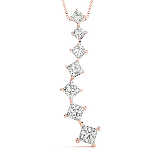 14K Rose Gold Diamond Journey Pendant 1.5ctw