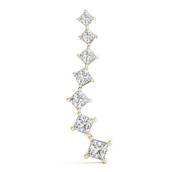 14K Yellow Gold Square Diamond Pendant