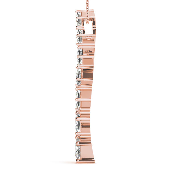 14K Rose Gold Diamond Journey Pendant 1.5ctw