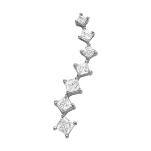 14K White Gold Square Diamond Pendant