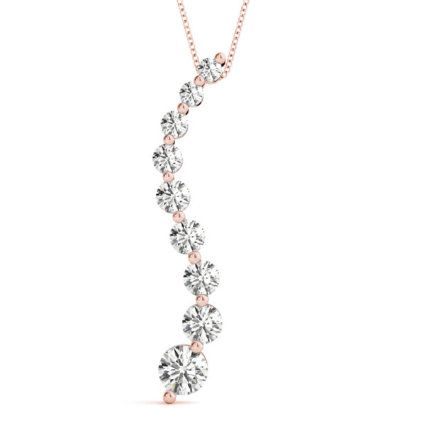 14K Rose Gold Lab Diamond Journey Pendant