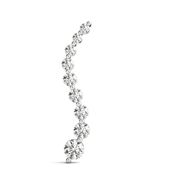 14K White Gold Diamond Journey Pendant