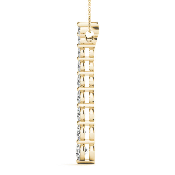 14K Yellow Gold Round Diamond Journey Pendant