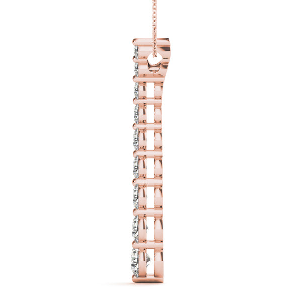 14K Rose Gold Diamond Journey Pendant