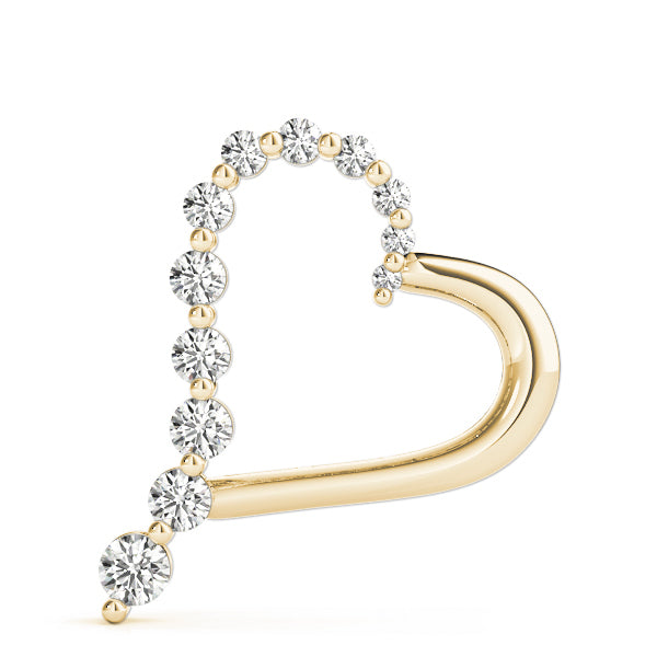 14K Yellow Gold Diamond Cluster Pendant Necklace