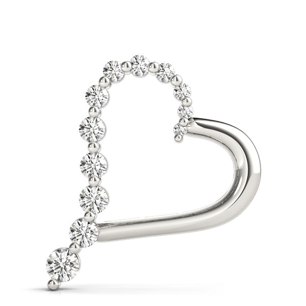 White Gold Lab Diamond Heart Pendant