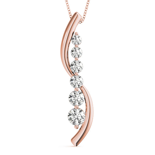14K Rose Gold Diamond Journey Pendant