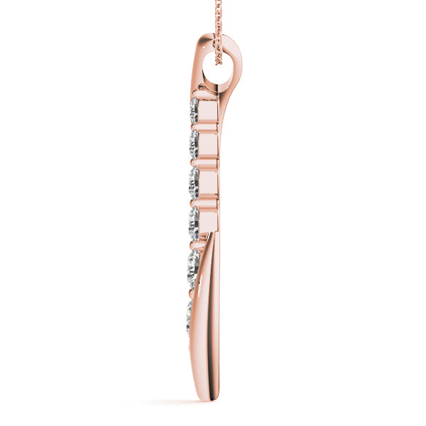 14K Rose Gold Diamond Journey Pendant