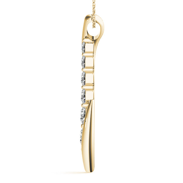 14K Yellow Gold Diamond Journey Pendant