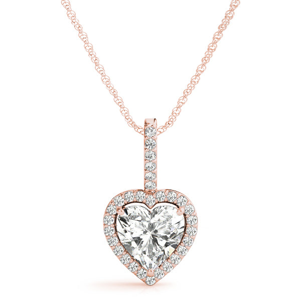 Rose Gold Heart Diamond Pendant | 1/8 CT TW